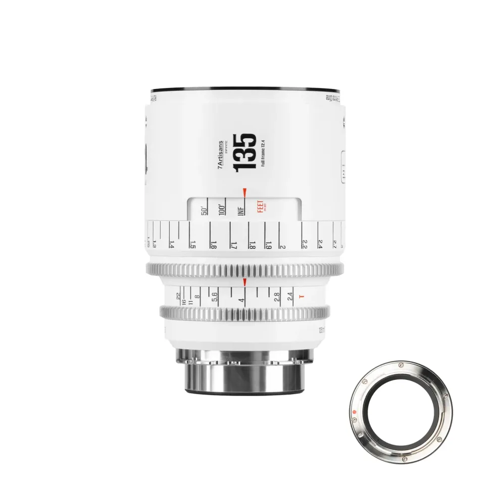 7Artisans Infinte 135mm T2.4 objectif cinéma PL blanc plein format