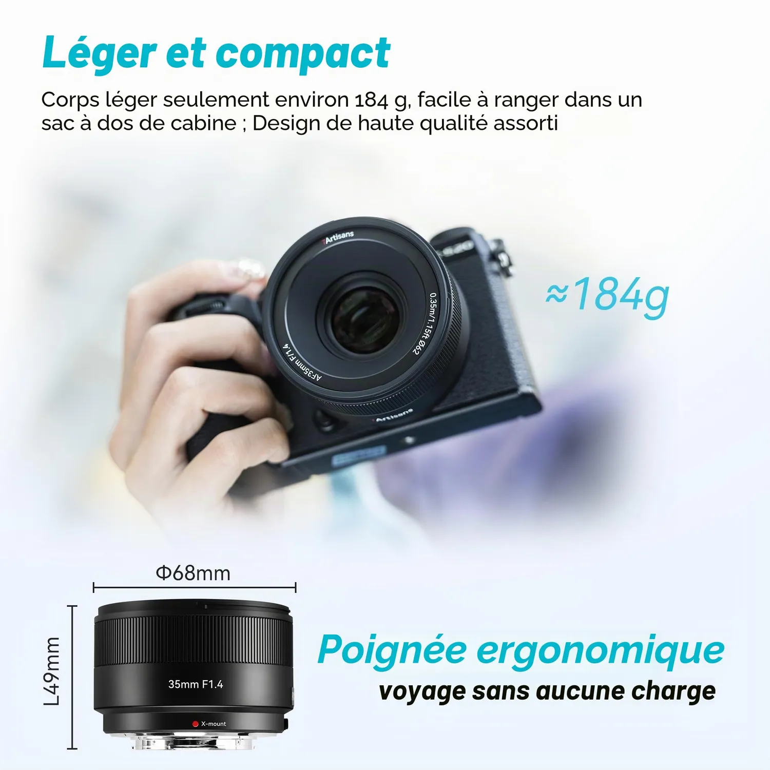 7Artisans 35mm F1.4 objectif autofocus monture Fuji X lumineux