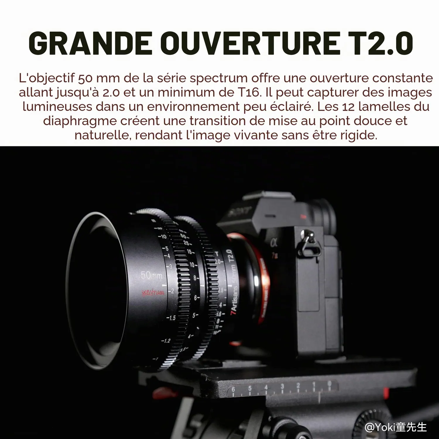 7Artisans Spectrum 50mm T2.0 objectif cinema monture L