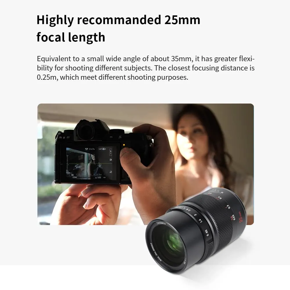 7Artisans 25mm F0.95 objectif Micro 4/3 manuel