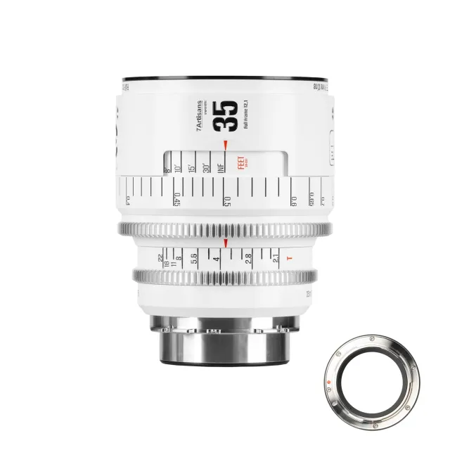 7Artisans INFINTE 35mm T2.1 objectif cinéma PL blanc plein format
