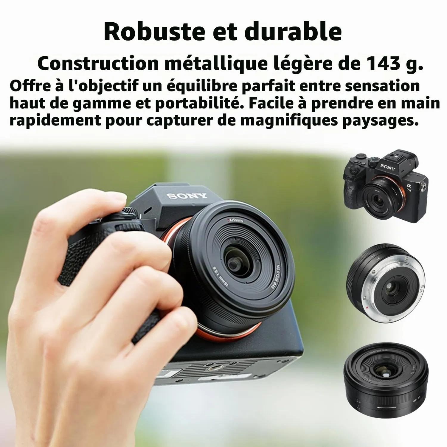 7Artisans 18mm F5.6 objectif Sony E pancake noir