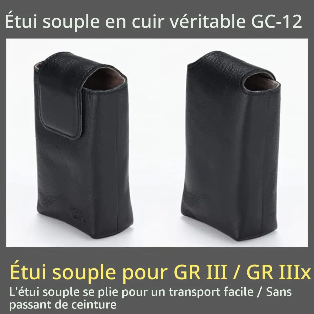 Ricoh GC-12 étui cuir cheval noir pour GR III