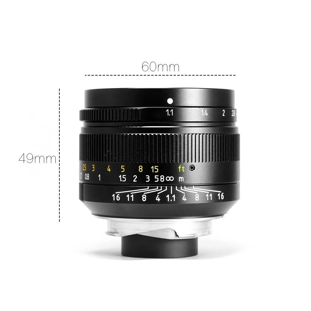7Artisans 50mm F1.1 objectif Leica M manuel argenté