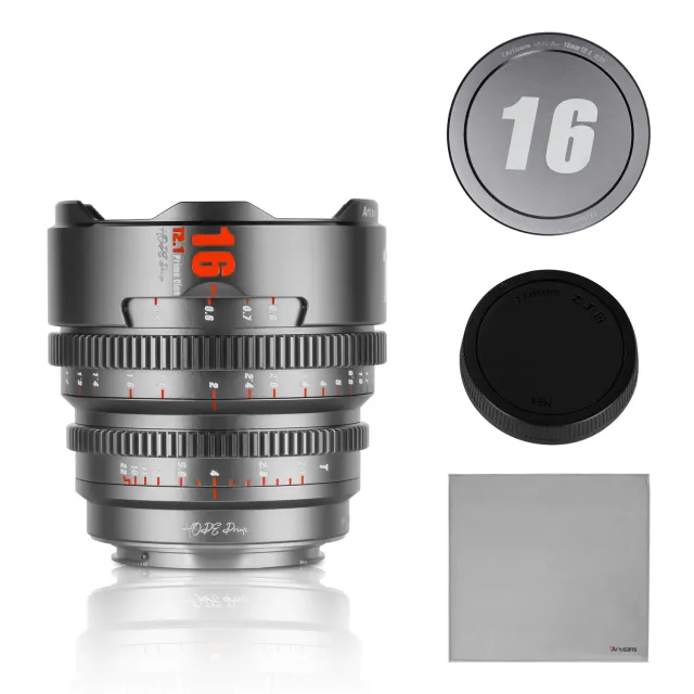 7Artisans Hope 16mm T2.1 objectif cinéma Fuji X gris titane