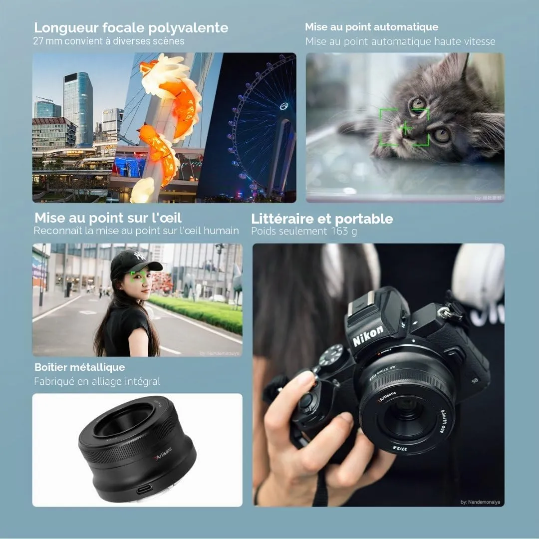 7Artisans 27mm F2.8 objectif Fuji X autofocus compact