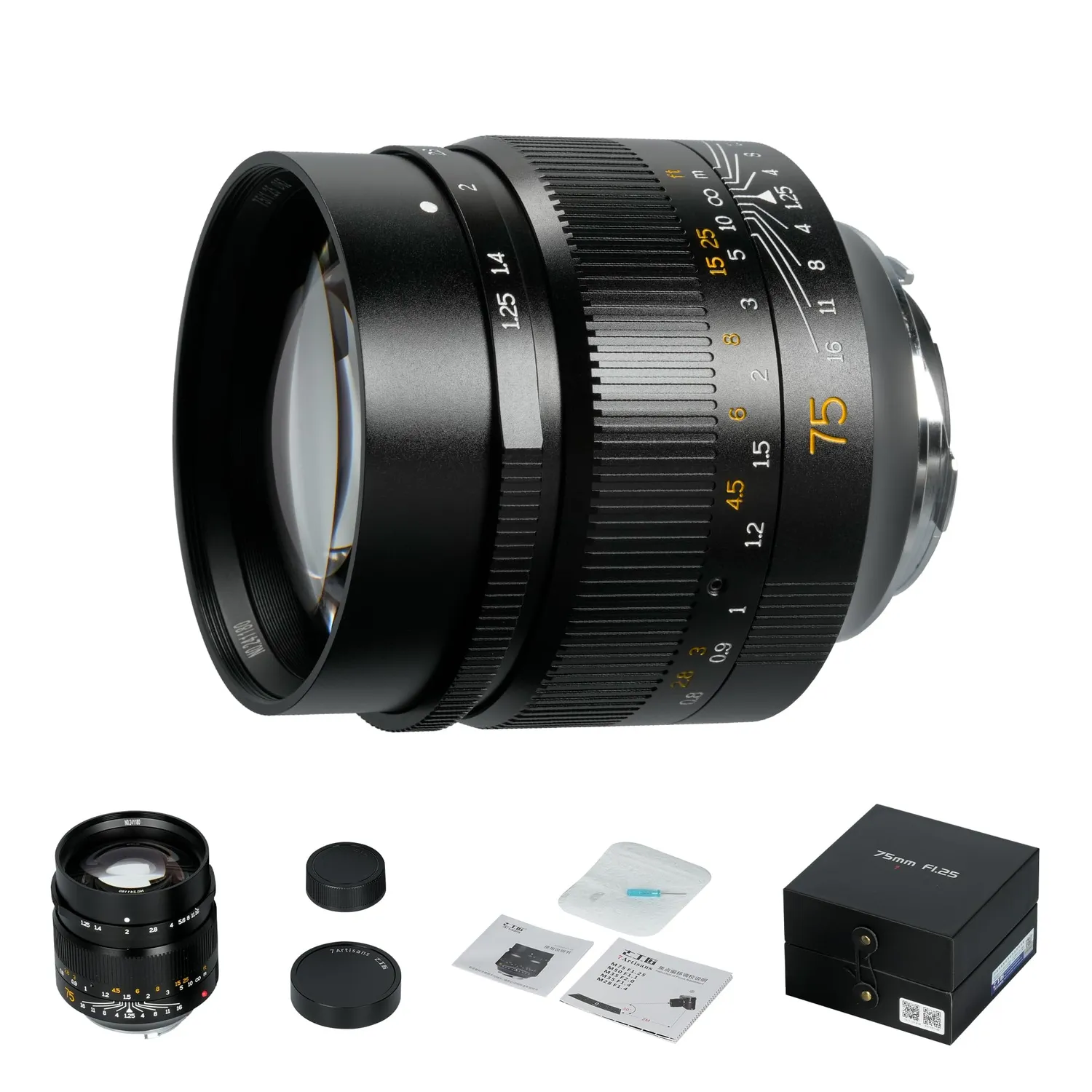 7Artisans 75mm F1.25 II objectif Leica M