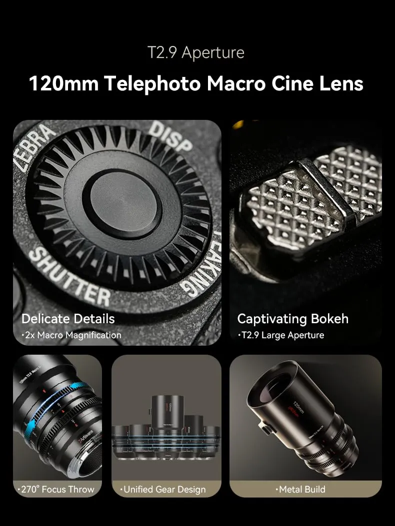 7Artisans 120mm T2.9 Macro 2X Ciné Nikon Z plein format