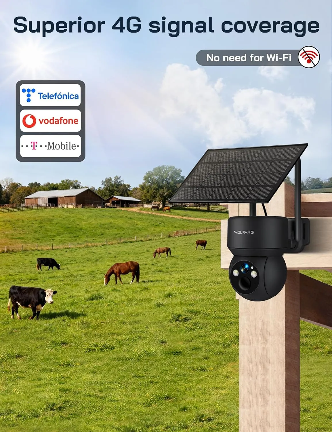 Wolfang WT08 caméra chasse solaire 4G 2K 360°