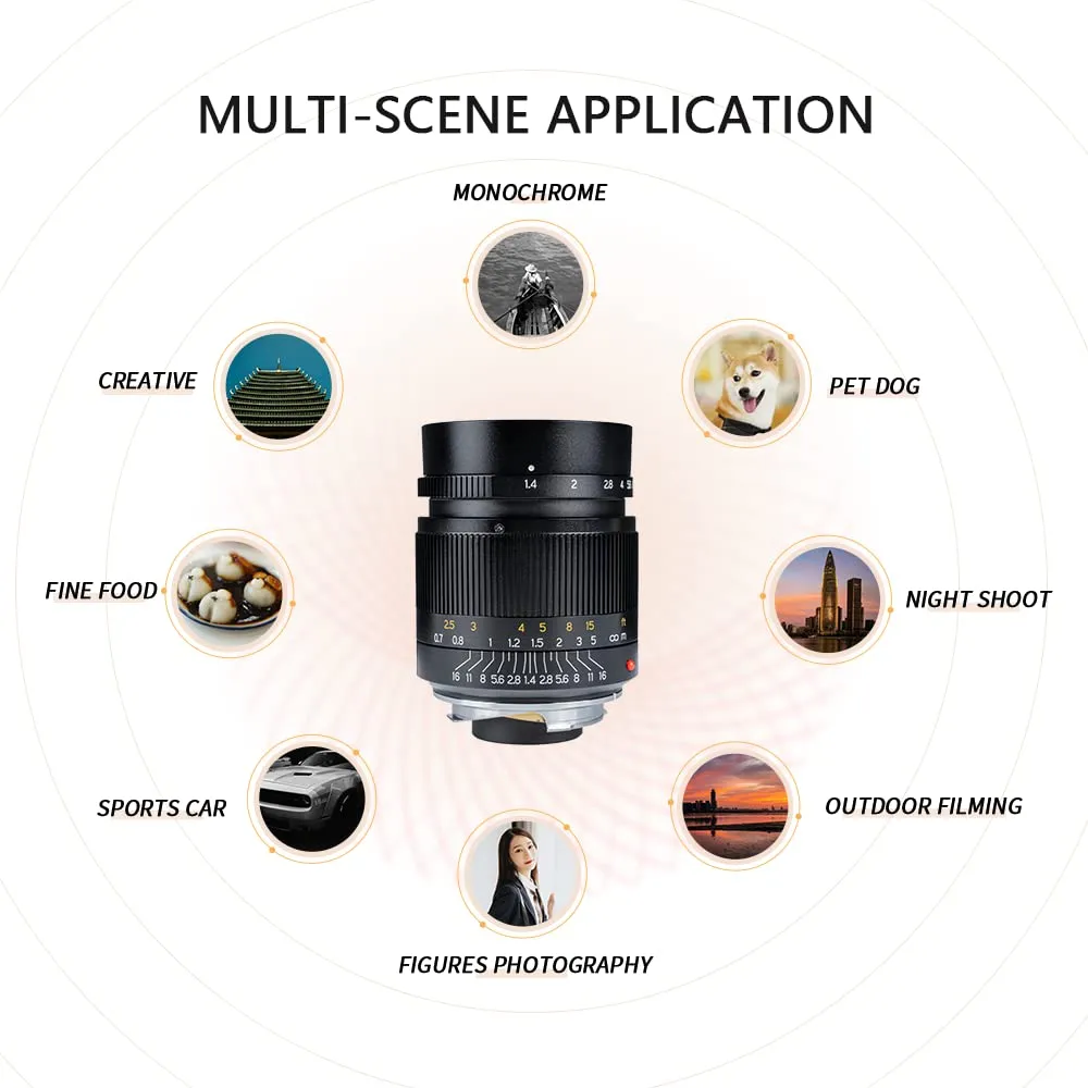 7Artisans 28mm F1.4 Objectif Leica M Plein Format Noir