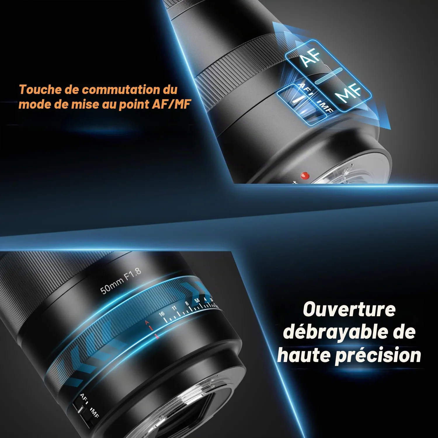 7Artisans AF 50mm F1.8 objectif monture L noir