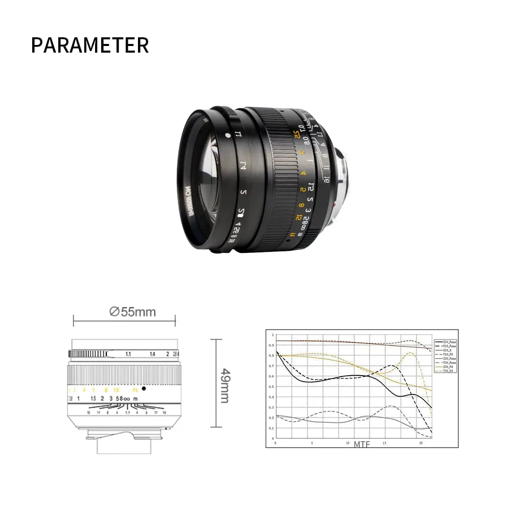 7Artisans 50mm F1.1 objectif Leica M noir très lumineux