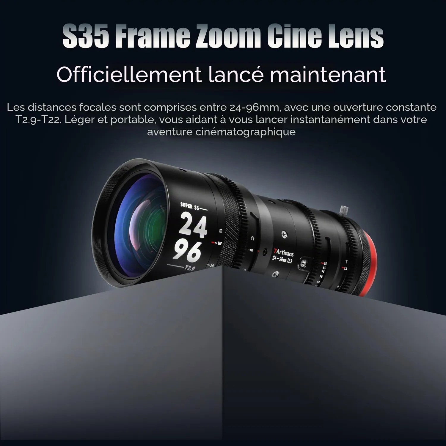7Artisans Sprite 24-96mm T2.9 objectif zoom cinéma PL S35
