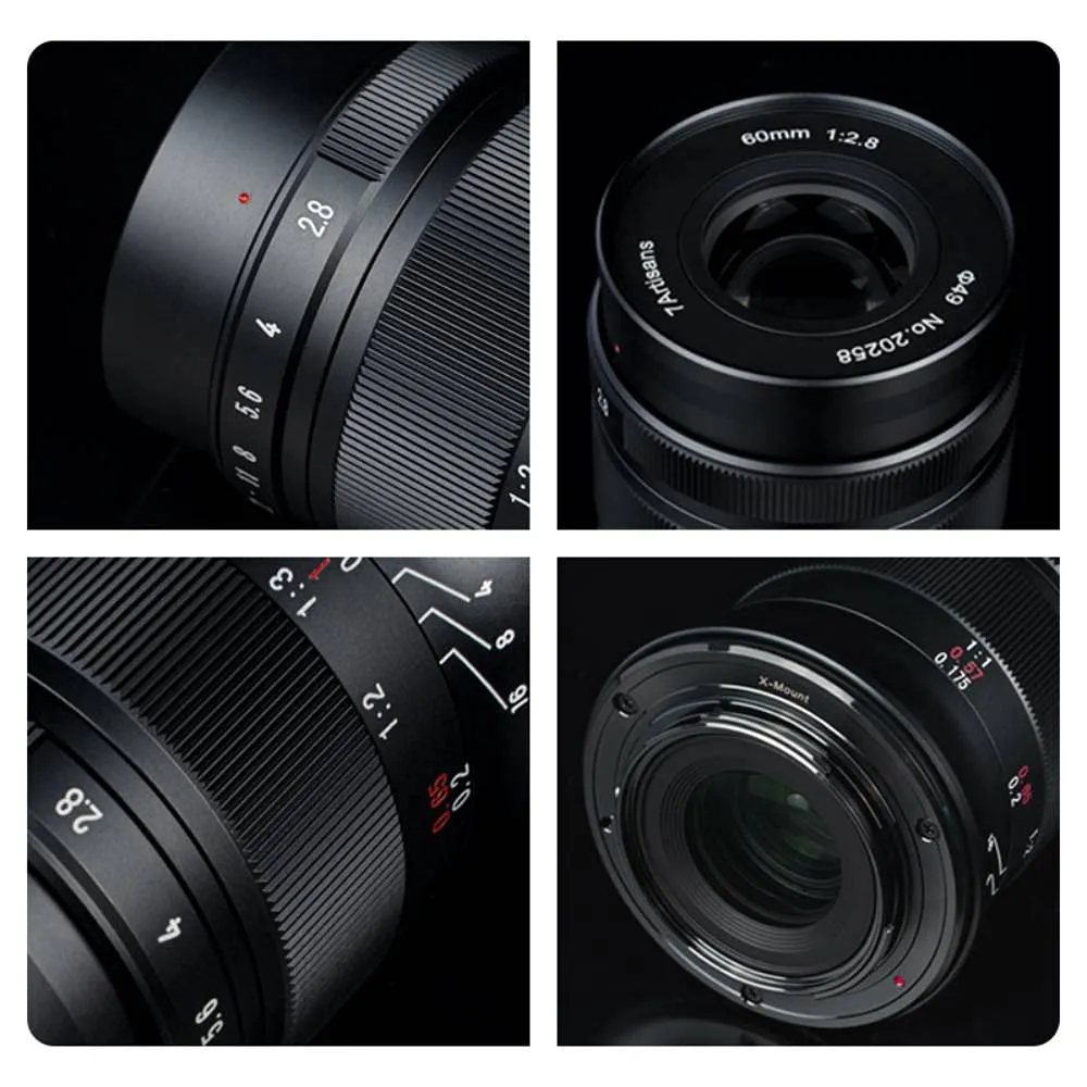 7Artisans 60mm F2.8 II Objectif Macro Sony E APS-C