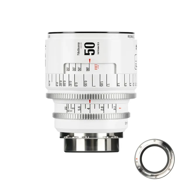 7Artisans INFINTE 50mm T2.1 objectif cinéma PL blanc standard