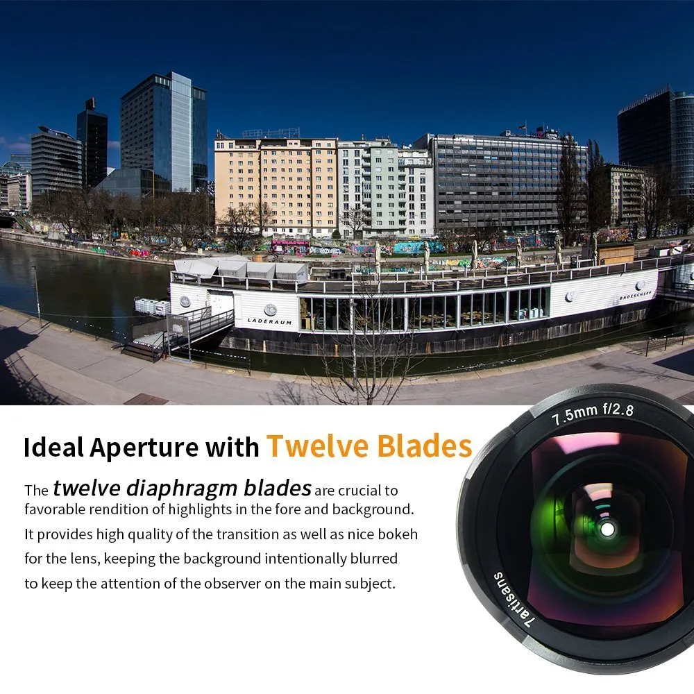 7Artisans 7.5mm F2.8 objectif fisheye Micro 4/3