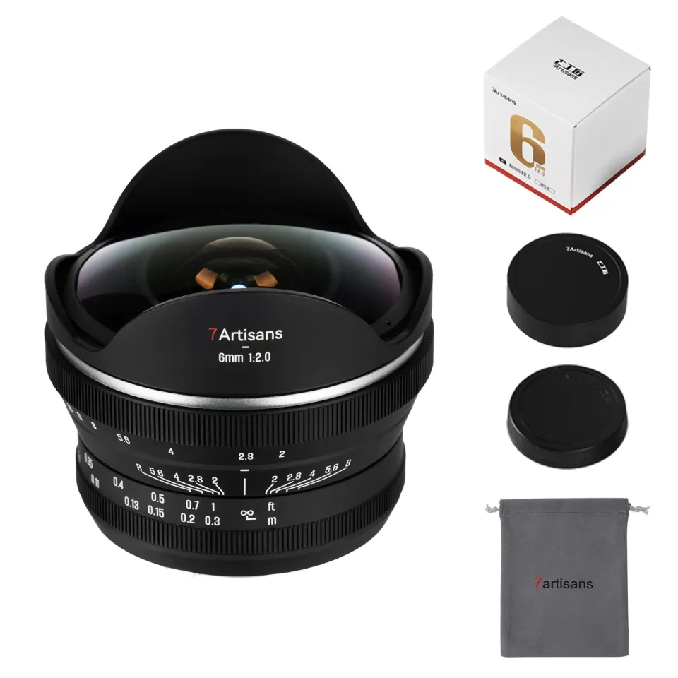 7Artisans 6mm F2.0 objectif fisheye Canon R APS-C 220°