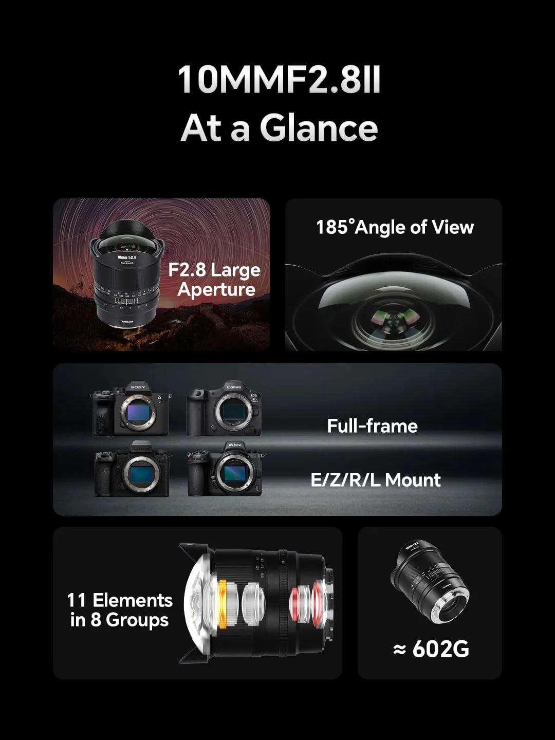 7Artisans 10mm F2.8 II fisheye objectif Nikon Z 185°