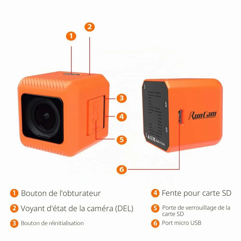 RunCam 5 caméra action 4K orange 128 Go