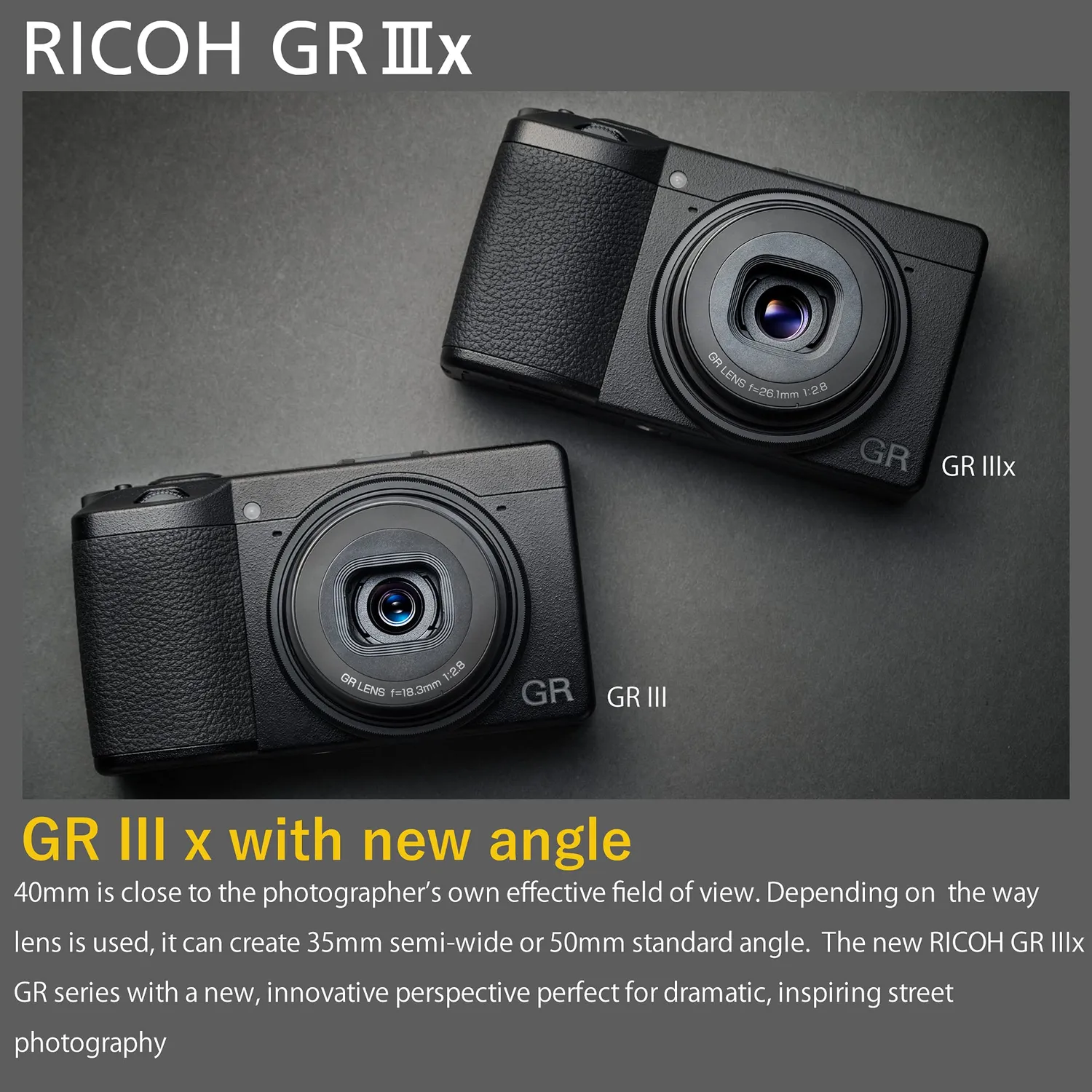 Ricoh GR IIIx appareil photo compact 40mm noir