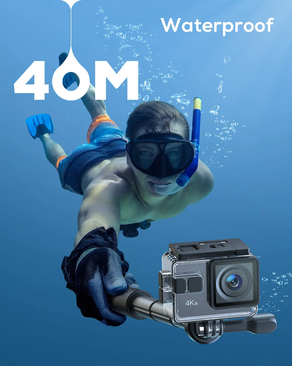 Wolfang caméra sport 4K 20MP stabilisée WiFi 170°