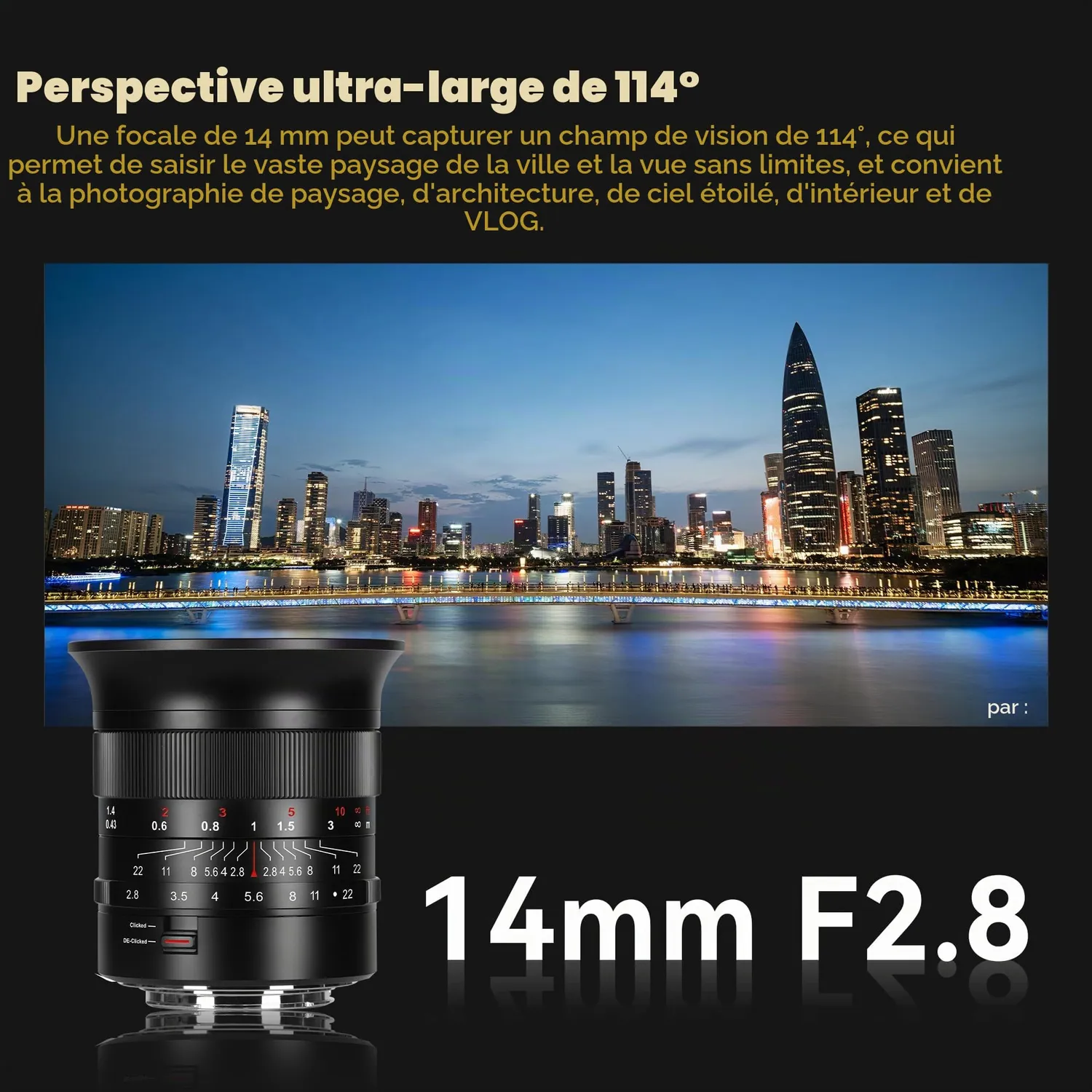 7Artisans 14mm F2.8 objectif grand angle Canon RF