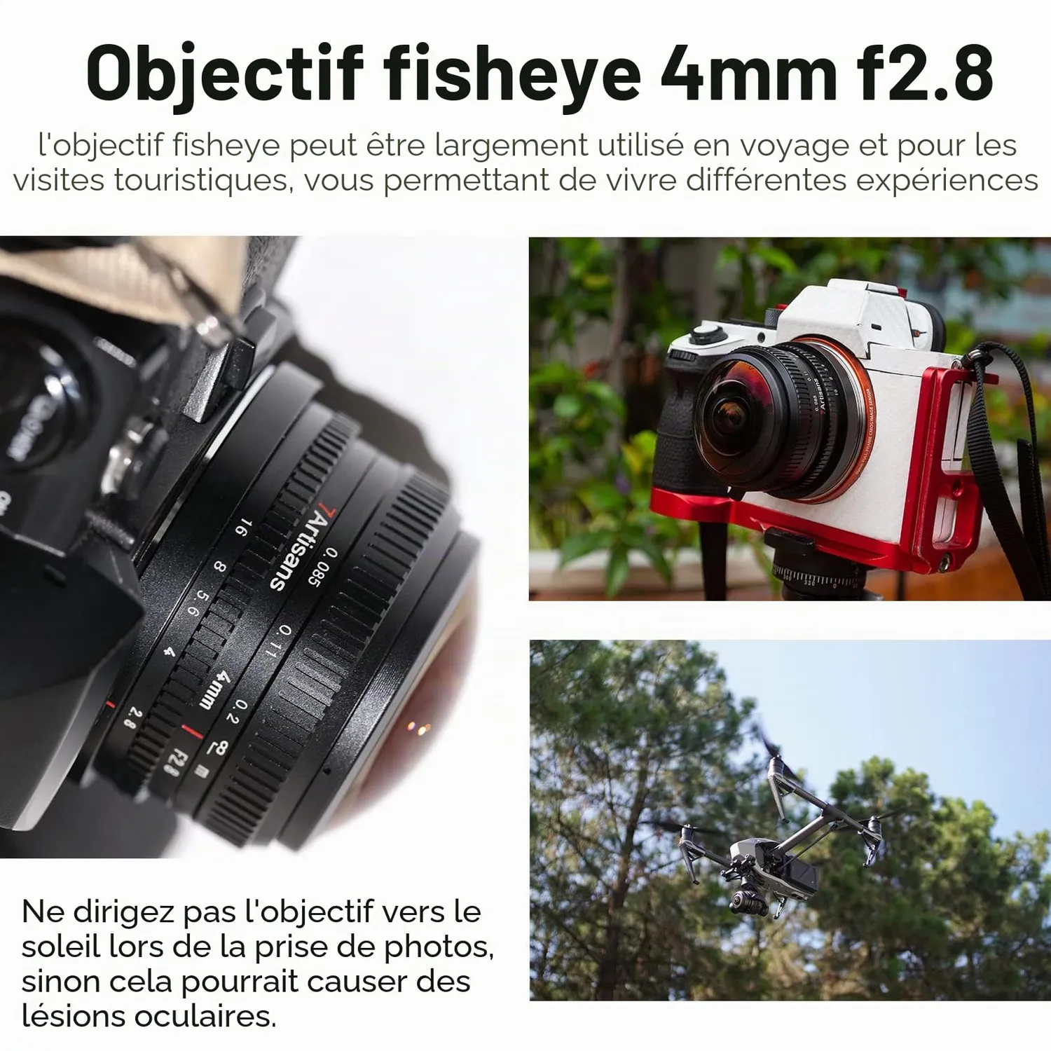 7Artisans 4mm F2.8 objectif fisheye Sony E circulaire