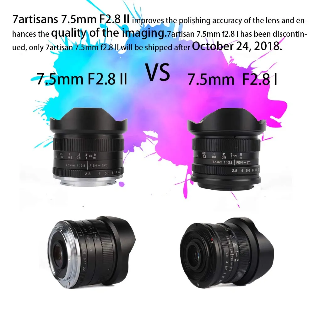 7Artisans 7.5mm F2.8 objectif fisheye Micro 4/3
