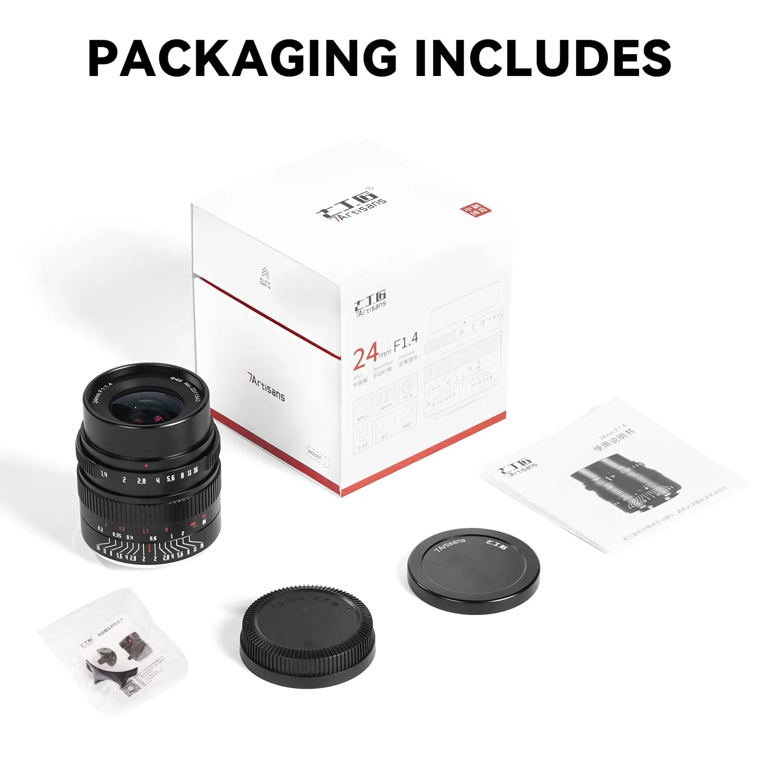 7Artisans 24mm F1.4 objectif Canon EF-M lumineux