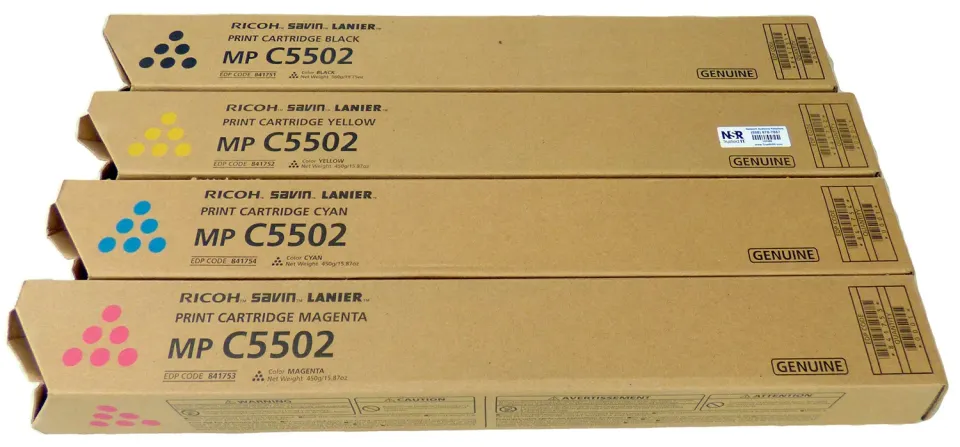 Ricoh MP C5502 lot toners 4 couleurs haut rendement