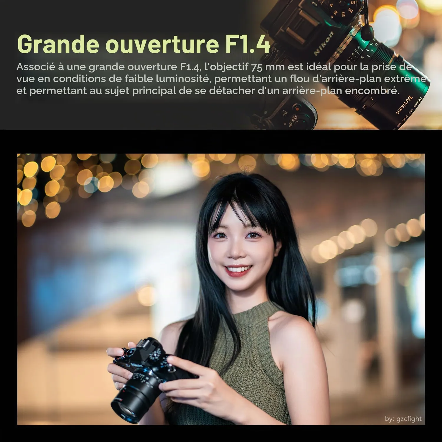7Artisans 75mm F1.4 objectif portrait Sony E plein format