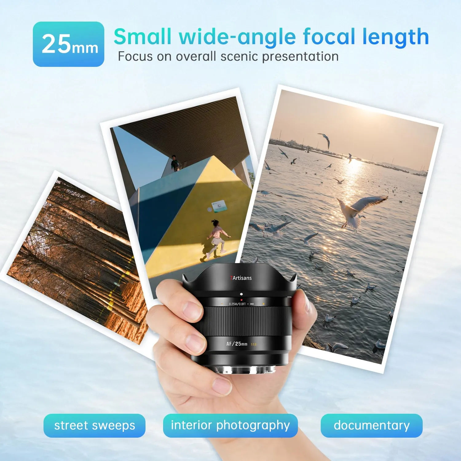 7Artisans AF 25mm F1.8 objectif APS-C E grand-angle
