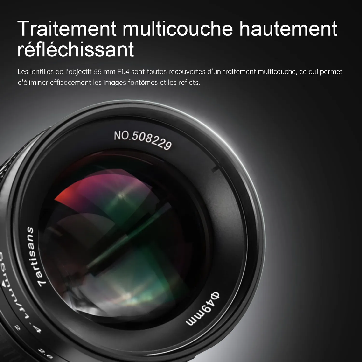 7Artisans 55mm F1.4 objectif Fuji X noir manuel