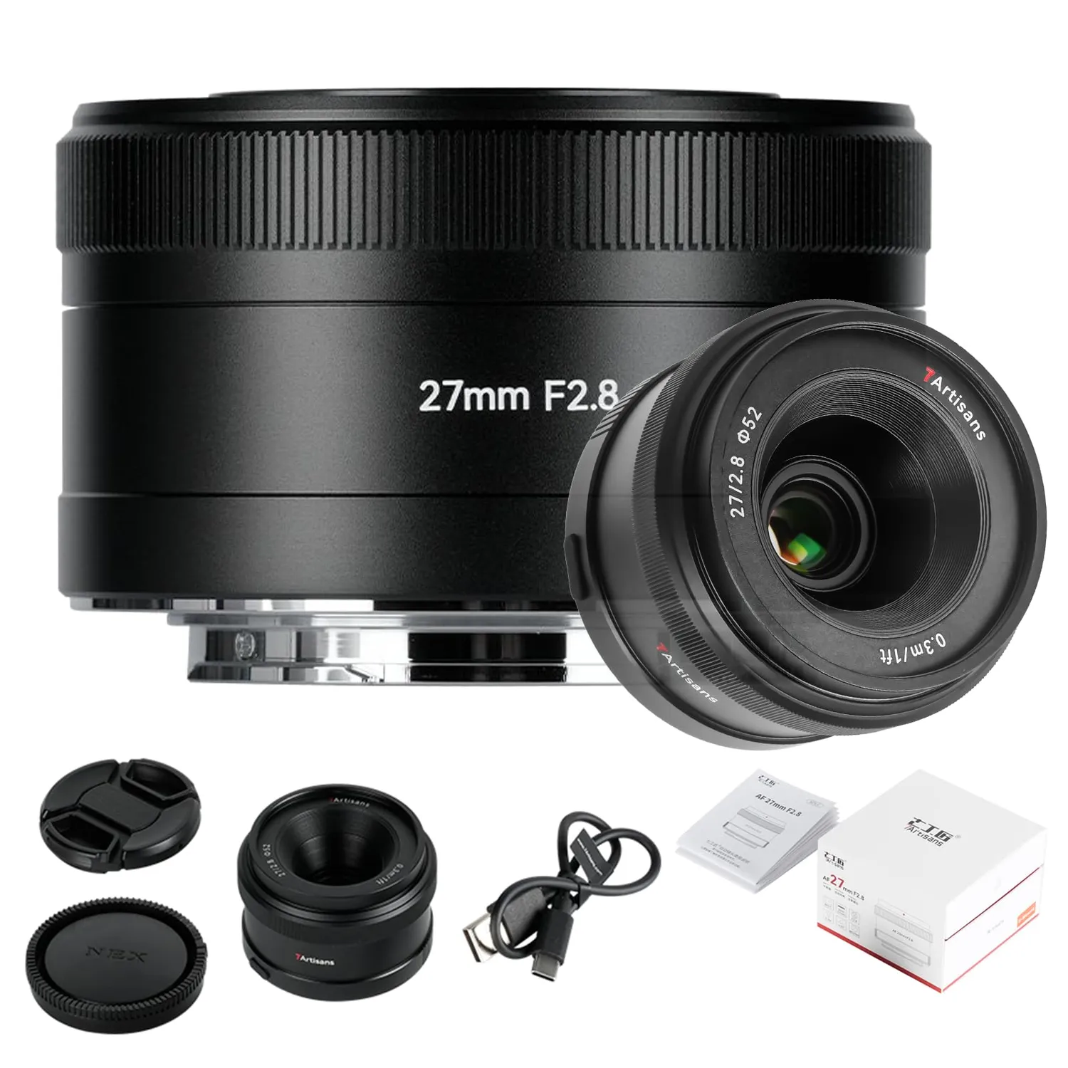 7Artisans AF 27mm F2.8 objectif Fuji X noir autofocus