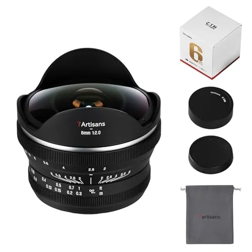 7Artisans 6mm F2.0 objectif fisheye Canon R APS-C 220°