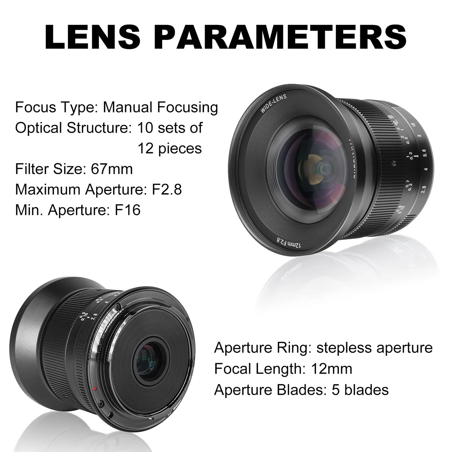 7Artisans 12mm F2.8 II objectif Canon M grand-angle