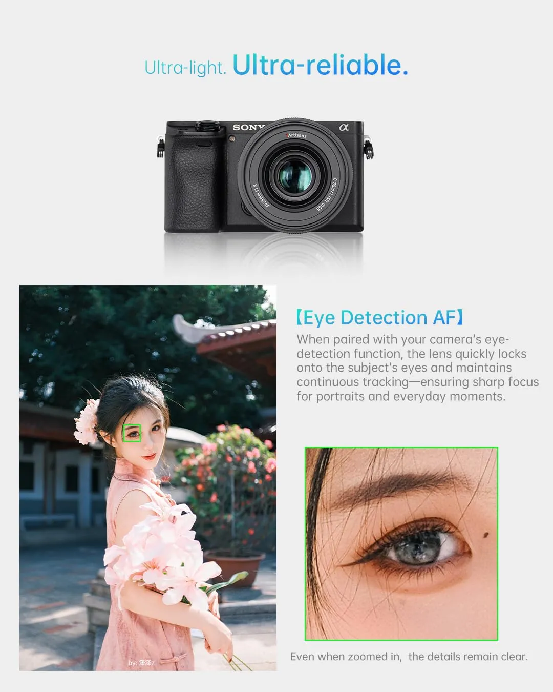 7Artisans Lite 25mm F1.8 objectif Sony autofocus léger