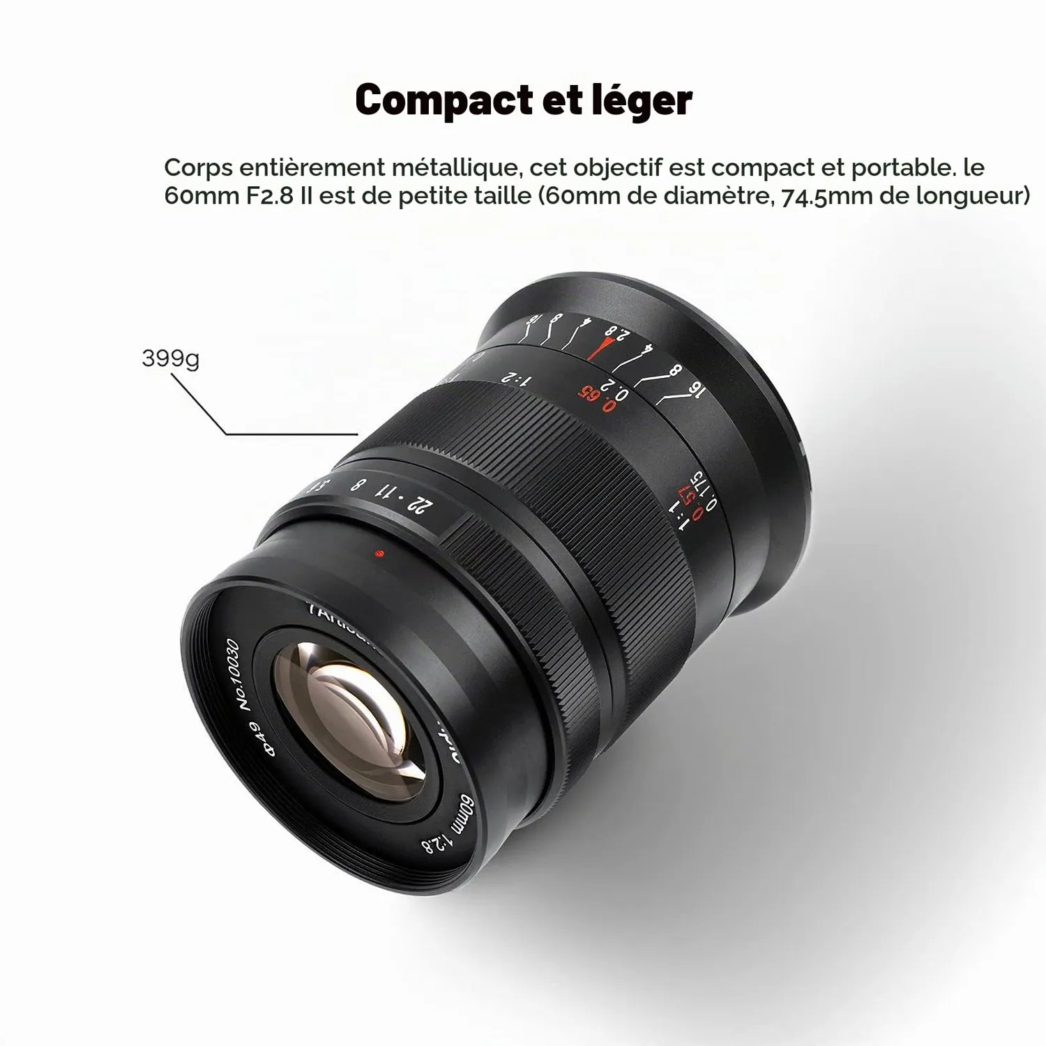7Artisans 60mm F2.8 II objectif macro Sony E APS-C