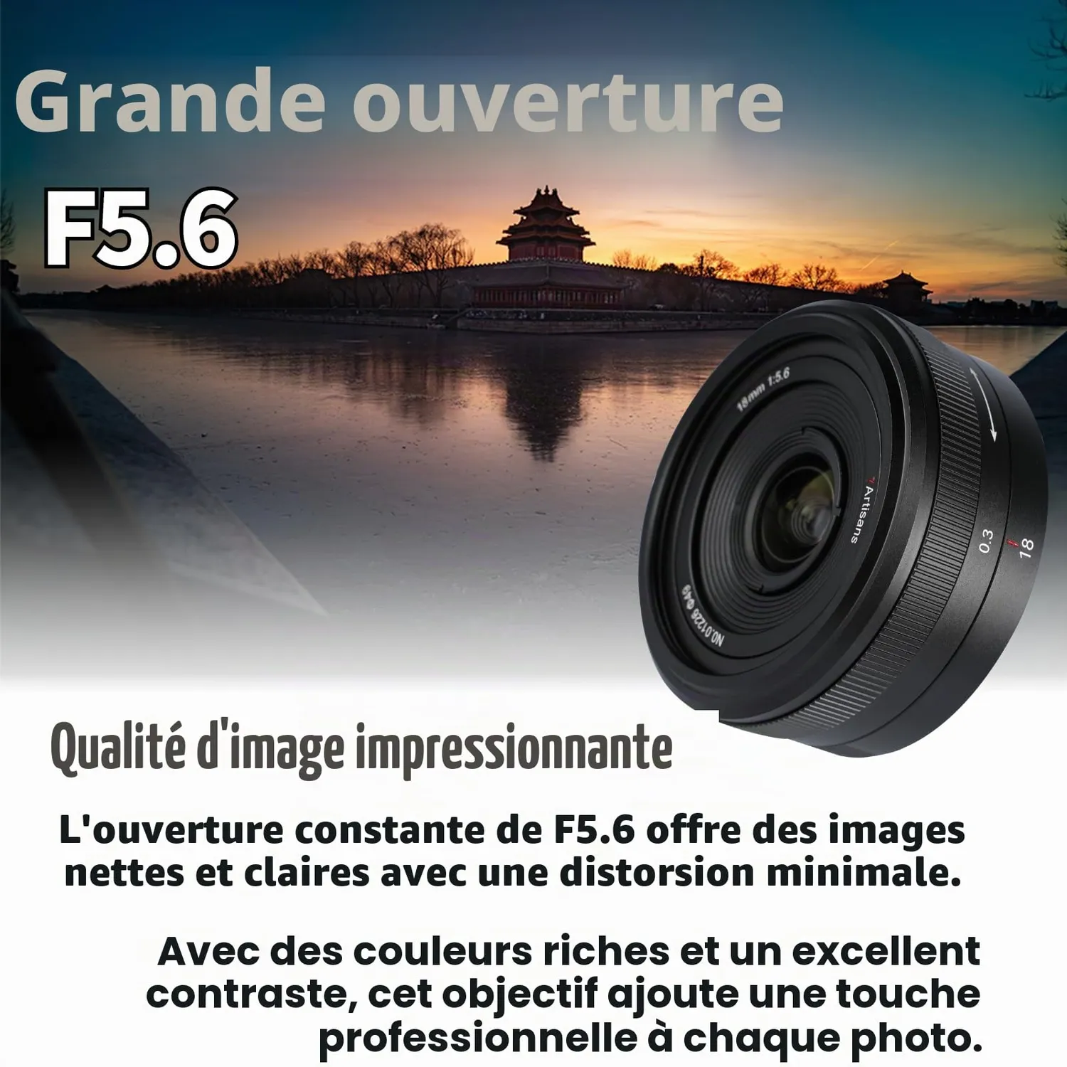 7Artisans 18mm F5.6 objectif Sony E pancake noir